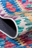 Etnik Kilim Desenli Pamuk Taban Yıkanabilir Halı  KIRMIZI 80X150 - 4