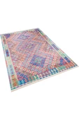 Etnik Kilim Desenli Pamuk Taban Yıkanabilir Halı  KIRMIZI 80X300 - 2