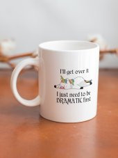 Dramatic Unicorn Eğlenceli Özel Tasarım Yazılı Baskılı Kupa Bardak Komik Kupa Bardak Kahve Bardağı thumbnail 2