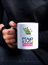 Renkli Lettering Serisi Never Stop Reading Özel Tasarım Kupa Bardak Eğlenceli Kahve Bardağı-Kitap - 1