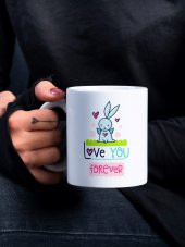 Renkli Lettering Serisi Love You Forever Özel Tasarım Baskılı Kupa Bardak Eğlenceli Kahve Bardağı - 1