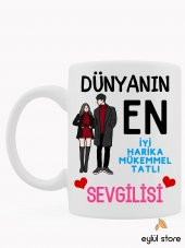 Sevgili Temalı Eğlenceli Özel Tasarım Baskılı Kupa Bardak Kahve Bardağı-Sevgililer Günü Hediyesi - 1