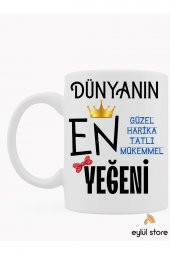 Yeğen Temalı Yazılı Özel Tasarım Baskılı Kupa Bardak Doğum Günü Hediye - 1