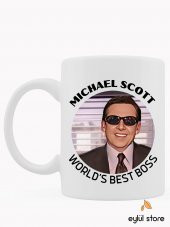 The Office Temalı Özel Tasarım Baskılı Kupa Bardak Çay Kahve Bardağı Michael Scott - 1