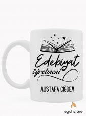 Edebiyat Öğretmeni Kişiye Özel Tasarım Baskılı Kupa Bardak Kahve Bardağı-Öğretmenler Günü Hediyesi - 1