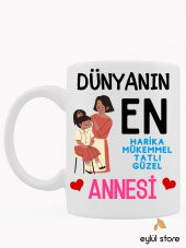 Anne Temalı Yazılı Özel Tasarım Baskılı Kupa Bardak Anneler Günü Hediye-Kahve Bardağı - 1