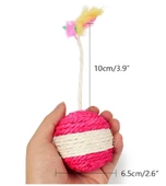 Renkli Tüylü İpli Kedi Oyuncağı thumbnail 2