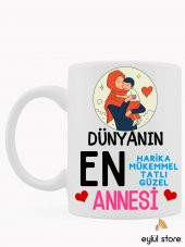 Anne Temalı Yazılı Özel Tasarım Baskılı Kupa Bardak Anneler Günü Hediye-Kahve Bardağı - 1