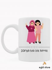 Dostluk-Arkadaşlık Temalı Özel Tasarım Baskılı Kupa Bardak Arkadaşa Hediye Kupa Bardak - 1
