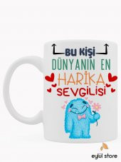 Sevgili Temalı Eğlenceli Özel Tasarım Baskılı Kupa Bardak Kahve Bardağı-Sevgililer Günü Hediyesi - 1