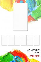 9x17 cm Pres Kompozit Tuval 6lı Set - 6
