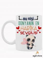 Sevgili Temalı Eğlenceli Özel Tasarım Baskılı Kupa Bardak Kahve Bardağı-Sevgililer Günü Hediyesi - 1