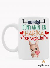 Sevgili Temalı Eğlenceli Özel Tasarım Baskılı Kupa Bardak Kahve Bardağı-Sevgililer Günü Hediyesi - 1