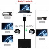 Usb 3.0 To Hdmi Vga 1080P Monitör Genişletici Çevirici Dönüştürücü Adaptör - 4