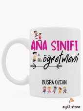 Ana Sınıfı Öğretmeni Kişiye Özel Tasarım Baskılı Kupa Bardak Kahve Bardağı-Öğretmenler Günü Hediyesi - 1