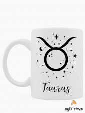 Boğa Burcu Özel Tasarım Baskılı Kupa Bardak Zodiac Kupa-Kahve Bardağı - 1