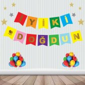 Renkli İyiki Doğdun Gold Banner - 1