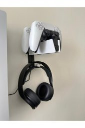 Ps5 Dualsense Şarj Istasyonu Için Duvar Standı Joystick Konsol Tutacağı Ve Kulaklık Standı - 1