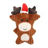 Sevimli Noel Figürlü Sesli Peluş Oyuncak Yılbaşı Şapkalı 16 cm - 1