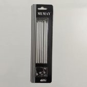 Gümüş Gri Pasta Mumu 6 Adet 14 Cm. - 3