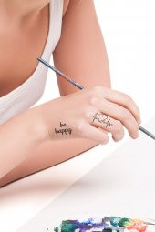 Smile Geçici Dövme,Geçici Tattoo ,Vücut Dövme,Kol Bilek Dövme,Boyun Dövme,Sırt Dövme - 1
