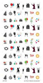 Eğlence Sembolleri Tırnak Dövmesi, Tırnak Tattoo, Nail Art, Tırnak Sticker - 3