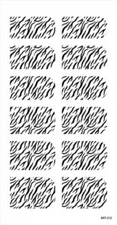 Zebra Desenli Tırnak Dövmesi,Tırnak Tattoo,Nail Art ,Tırnak Sticker - 3