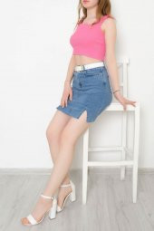 Askılı Crop Bluz Fuşya - 10812.1567. - 2