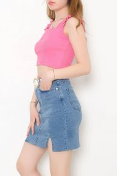 Askılı Crop Bluz Fuşya - 10812.1567. - 5