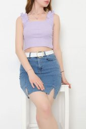 Askılı Crop Bluz Lila - 10812.1567. - 3