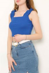Askılı Crop Bluz Saks - 10812.1567. - 3