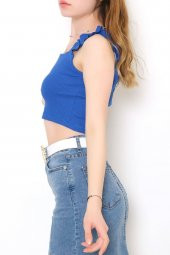 Askılı Crop Bluz Saks - 10812.1567. - 5