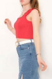 Askılı Crop Bluz Kırmızı - 10812.1567. - 4