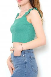 Askılı Crop Bluz Yeşil - 10812.1567. - 3