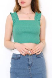 Askılı Crop Bluz Yeşil - 10812.1567. - 1