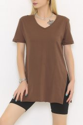 Penye Tunik Tişört Kahve - 1062.275. - 1