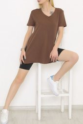Penye Tunik Tişört Kahve - 1062.275. - 5