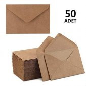50 Adet Kraft Renkli Küçük Zarf 7x9 - 2