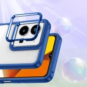 KNY Samsung Galaxy A54 Kılıf Silikon Kenarlı Renkli Şeffaf Flora Kapak Siyah - 3