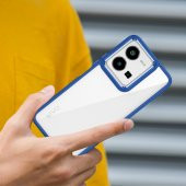 KNY Vivo Y16 Kılıf Silikon Kenarlı Renkli Şeffaf Flora Kapak Mor - 2