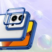 KNY Vivo Y35 Kılıf Silikon Kenarlı Renkli Şeffaf Flora Kapak Mor - 3