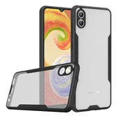 KNY Samsung Galaxy A04 Kılıf Renkli Silikon Kenarlı Buzlu Parfe Kapak Siyah - 1