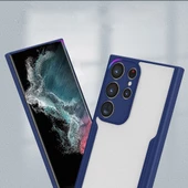 KNY Samsung Galaxy S23 Ultra Kılıf Renkli Silikon Kenarlı Buzlu Parfe Kapak Siyah - 2