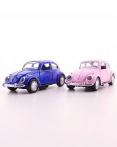 2 Adet Lacivert Pembe Metal Vosvos Araba Dıe Cast Büyük Boy 12cm - 3