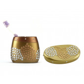 ZBOSP-C65 DİŞ FIRÇALIK VE SABUNLUK 2 Lİ BANYO SETİALTIN MOZAİK thumbnail 1