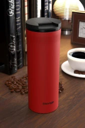 Stevig 2 Go Paslanmaz Çelik Termos Bardak 400 Ml Travel Mug Red ST-203 - 1