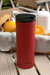 Stevig 2 Go Paslanmaz Çelik Termos Bardak 400 Ml Travel Mug Red ST-203 - 2