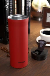 Stevig 2 Go Paslanmaz Çelik Termos Bardak 400 Ml Travel Mug Red ST-203 - 3