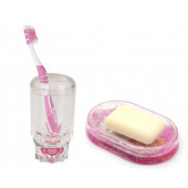 ZBOSP-C75 DİŞ FIRÇALIK VE SABUNLUK 2 Lİ BANYO SETİ PAMUK PRENSES  AKRİLİK thumbnail 1