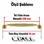 Mobilya Mutfak Dolabı Çekmece Dolap Kapak Kulpu Kulbu Altın 128 mm Metal Kulp thumbnail 3